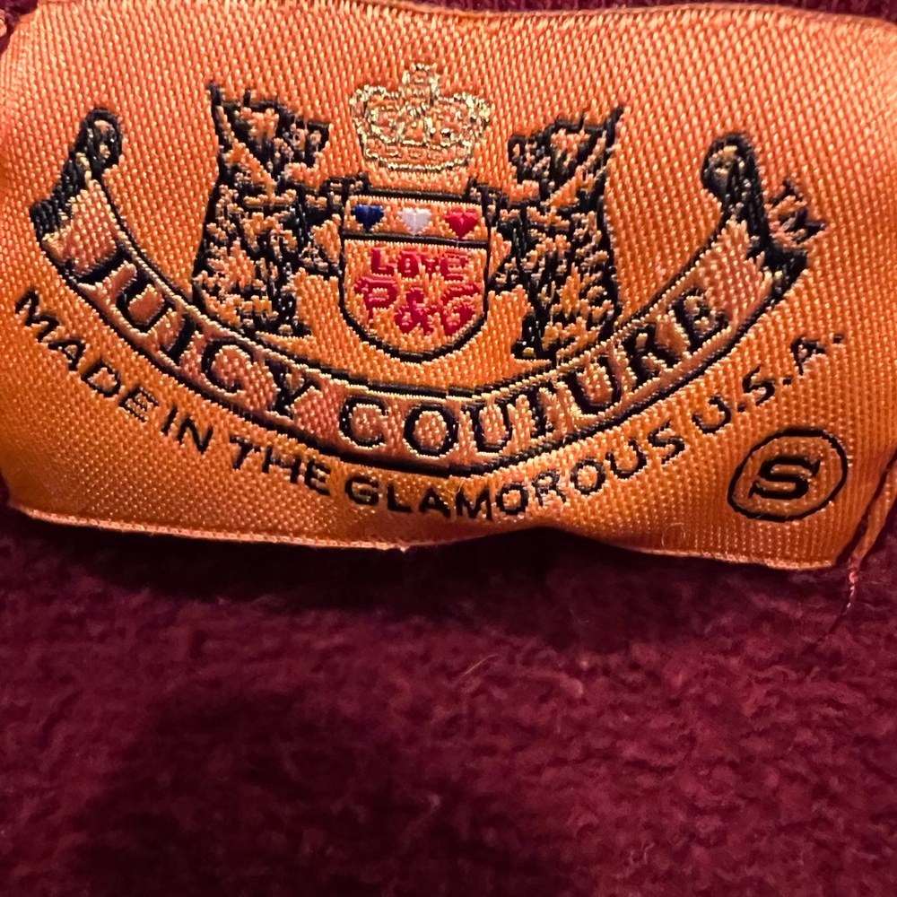 Juicy Couture Burgundy ‘Couture Royalty’ Cotton Sweatshirt, Women’s Small - Picture 6 of 12